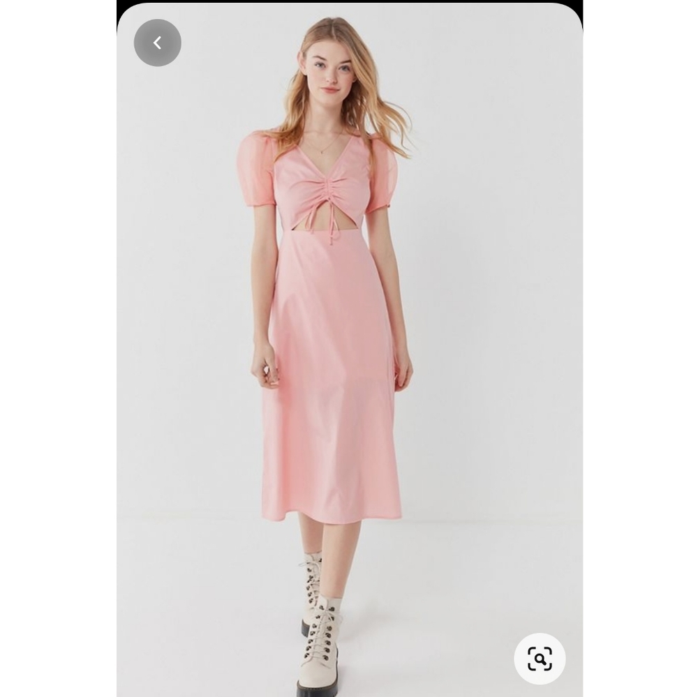 Urban Outfitters coral midi dress new